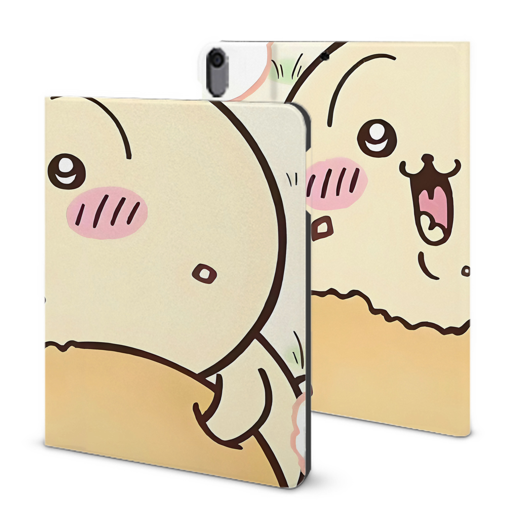 （画像用） ちいかわ Chii-kawa IPad ケース ブック型 PUレザー TPU 耐衝撃 軽量 薄型 ペン収納なし 全面保護 IPad 各モデル対応